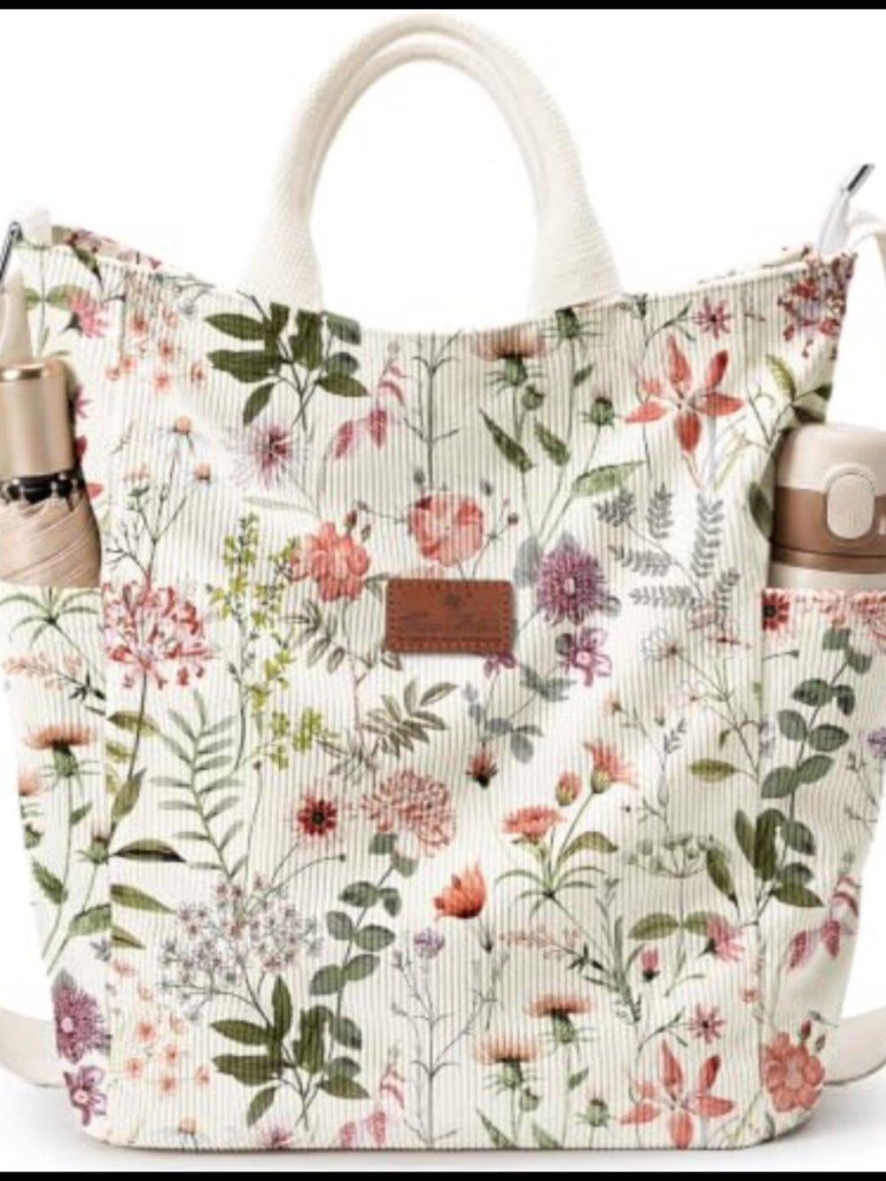 Corduroy Crossbody Tote Bag Large Vertical Trapezoid Shoulder Bag Zip